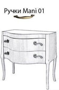 Тумба 85х52хh80см (цв. Perla), 2 выдвиж. ящика, 4 ножки, ручки арт. Mani 01. цв. бронза, (под раковину арт. LAVAB90),  ZZ Gaia Suzie BAsuzieLC Perla/ Mani 01