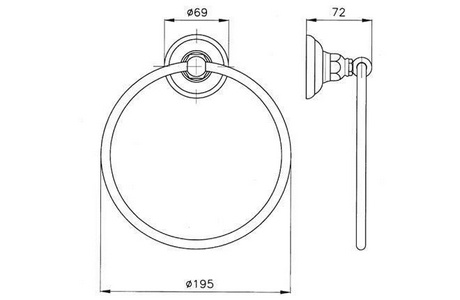 Полотенцедержатель-кольцо d19,5см, (цв. блестящий никель),  ZZ Nicolazzi Classica 1485 NL