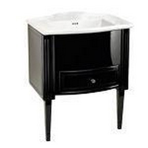 Тумба напольная 695хh890х500мм, с одним выдвиж.ящиком, ручка ORO CHIARO,(раковина с 3 отв.д/смесит.Westminster в компл), цв.Deep Black,  ZZ Devon & Devon Domino domino vanity unit/Deep Black/E/раков 3 отв.д/см/ручка ORO
