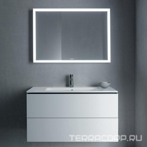 Зеркало с подсветкой 650x700х67,сенсорный выключатель снизу справа,белый матовый,  ZZ Duravit L-Cube LC 7380 0 00 00