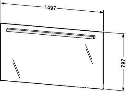 Зеркало 1500хh797мм, с подсветкой, лампа 28W, выключатель, крепления в компл.,  ZZ Duravit Fogo LM 9681
