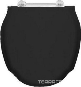 Сиденье для унитаза с микролифтом из МДФ, цв. черный, петли (хром),  ZZ Devon & Devon Westminster 2IBSEBLWESCR/CROMO (black)