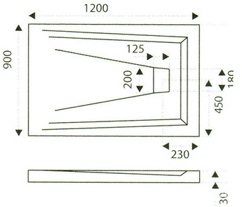 Поддон "" 120*90, прямоугольный, плоский, литьевой мрамор, без сифона ZZ Bas Атриум ЛП00003