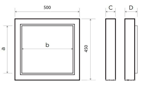 Люк сантехнический ревизионный  45(в)*50(ш) см, открывание нажатием, ключ для регулировки в комплекте ZZ Люкер AL-KR ALKR 45/50