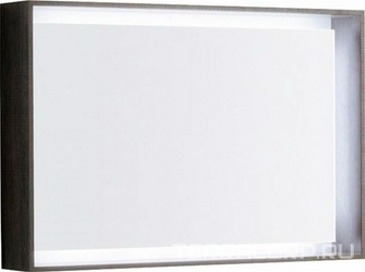 Зеркало 884х584х140мм, в раме, со светодиодной LED 12V / 29,5W подсветкой по контуру, (цв. тёмный дуб), крепёж в компл., Citterio XX