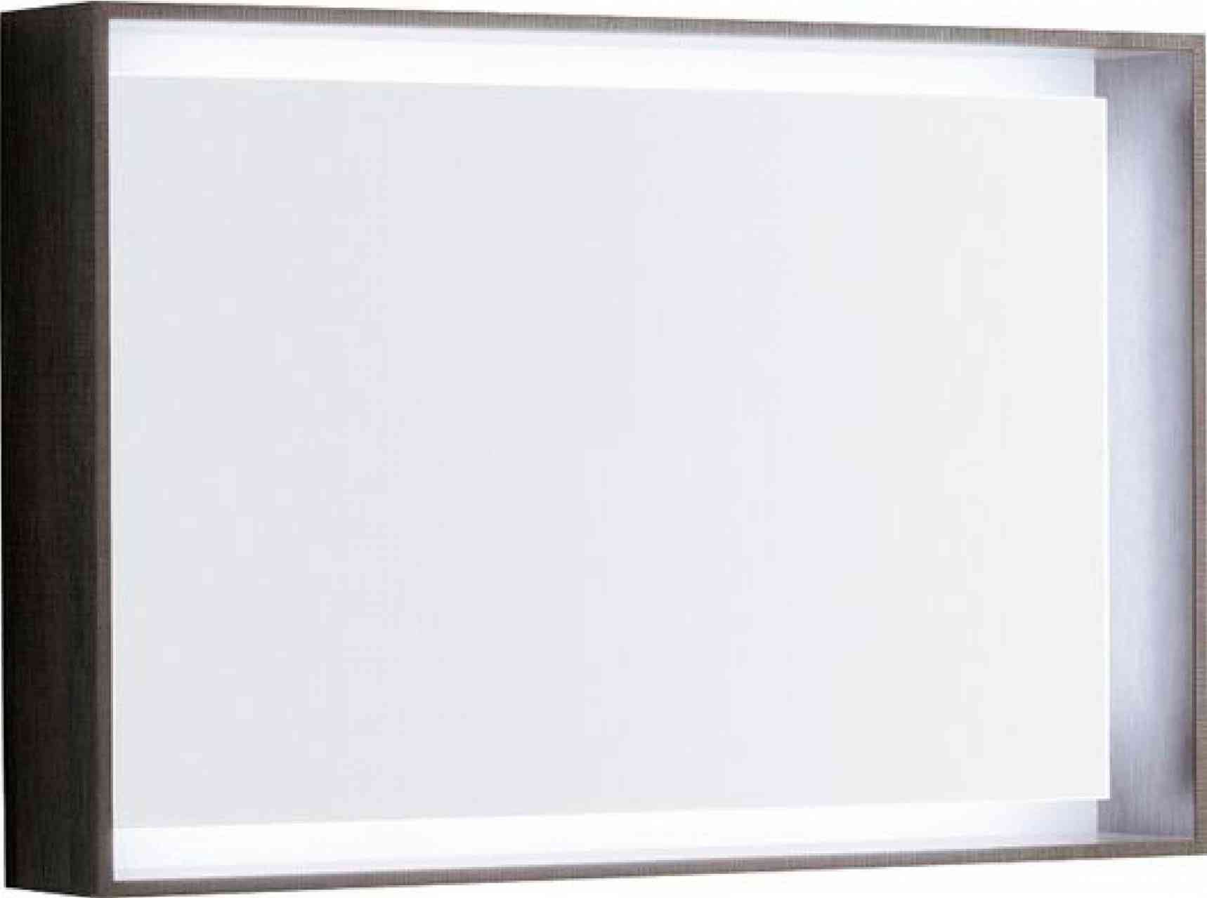 Зеркало 884х584х140мм, в раме, со светодиодной LED 12V / 29,5W подсветкой по контуру, (цв. тёмный дуб), крепёж в компл., Citterio XX