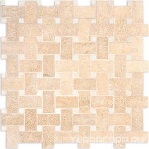 Мозаика Tureks Mosaic Seashell honed basketweave 1x2 30.5X30.5X1 Бежевый 