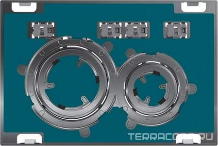 Клавиша двойного смыва, (сплав цинка, БЕЗ панели и клавиш - они на заказ, кольца цв.хром),  ZZ Geberit Sigma 21 115.884.00.1