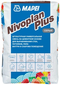 NIVOPLAN PLUS штукатурка п.п. ( заказ кратно поддонам 40 шт) (25 кг) Mapei Nivoplan Plus 106025