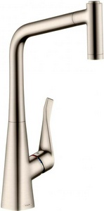 Смеситель для кухни, 320, с вытяжным душем, 2jet, (цв.нерж.сталь),  M71 ZZ Hansgrohe Metris 14820800
