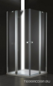 Душевой уголок 1200х1200хh1950мм, квадрантый, 2 распашн. двери с 2-мя неподв.сегментами, (стекло текстурное Punto 6мм, фурнит.цв.хром),  ZZ Cezares Elena ELENA-A-22-120-P-Cr
