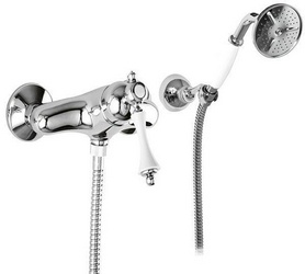 Смеситель для душа, (цв.хром, ручка цв.белый), Margot XX