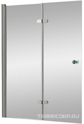 Штора на ванну складная 2-х секционная, 1200х1450мм, крепление слева/справа (проф.цв.хром, стекло 6мм прозрачное),Triumph ZZ