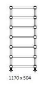 Полотенцесушитель (на электику и закрытую систему отопл.,без комплектующих), (цв.хром),  h1170х504мм ZZ Terma Retro RETRO 1170/504  / цв.хром
