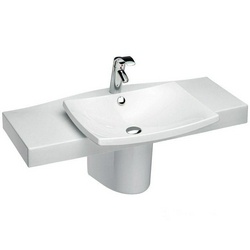 Раковина полувстроенная со столешницей 100 см , без комплекта крепежа, цв. белый, XX