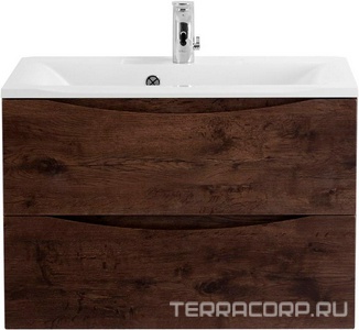 База под раковину подвесная с двумя выкатными ящиками, 650х450х500мм, (цв.Rovere Moro),  ZZ BelBagno Marino MARINO-650-2C-SO-RW-P