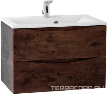 База под раковину подвесная с двумя выкатными ящиками, 650х450х500мм, (цв.Rovere Moro),  ZZ BelBagno Marino MARINO-650-2C-SO-RW-P