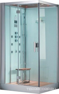 Душевая кабина DZ959F8 L 1200*900 переднее стекло - прозрачное, заднее - черное,парогенератор, аромотерапия ZZ Eago Eago DZ959F8 L