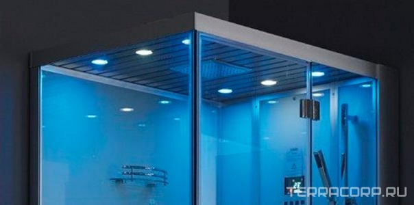 Душевая кабина DZ959F8 L 1200*900 переднее стекло - прозрачное, заднее - черное,парогенератор, аромотерапия ZZ Eago Eago DZ959F8 L