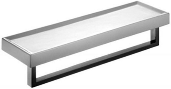 Полка с полотенцедержателем 45х15см, (хром/белая керамика),  ZZ Fantini Linea 92 02 7704P1