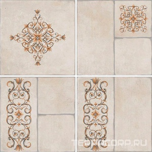 Керамогранит Kerama Marazzi Каменный остров  светлый декорированный30x30 Белый 