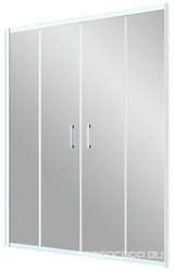 Дверь в нишу Z2P, 150*190 см, двухстворчатая раздвижная, профиль белый, стекло сатин ZZ