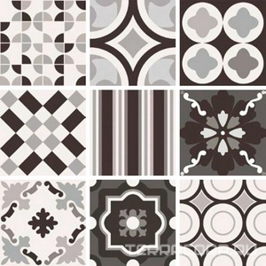 Керамогранит Sant Agostino Patchwork  Black&White  Mix 9 видов 20x20 Комбинированный 