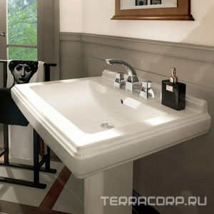 Раковина 750х580мм, 1 отв. д/смес., установка на пьедестал 7232 и п/пьед. 7231 (R1 white ceramicplus),  ZZ Villeroy & Boch Hommage 710175R1