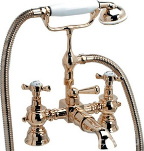 Смеситель для ванны, встраив. в борт, шланг, лейка, кронштейн в компл. (латунь)  ZZ Devon & Devon Antique ADA30
