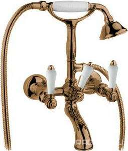 Смеситель для ванны с душевым гарнитуром  (цв. Tuscan brass темная бронза, ручки Antica), Nicolazzi ZZ Nicolazzi Tradizionale 1401 TB 78A