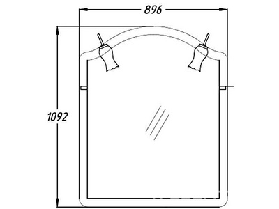 Зеркало  90, 900*1100*22 мм, без светильн. ном.98640, крепеж в комплекте, цвет орех ZZ Opadiris Виктория Z0000001175