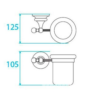 Стакан настенный керамический, (цв.золото),  ZZ Cezares Olimp OLIMP-TUM-03/24-M