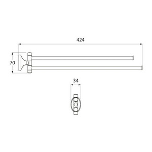 Полотенцедержатель двойной поворотный, хром  ZZ Iddis Leaf LEASB22I49