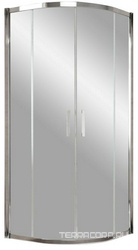 Душевое ограждение ZS, 100*100*1900, профиль глянцевый хром, стекло "шиншилла", БЕЗ поддона ZZ