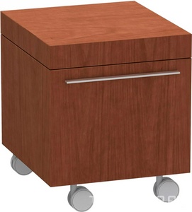 Мобильная тумба 500х550xh58мм, (1 выдвиж. ящик и 1 внутр. ящик),петли справа (шпон.натур.,цв.американский орех),  ZZ Duravit Fogo FO 9543 13 13