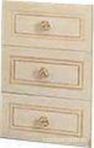 Шкаф дополн. для тумбы под раковину, 35,2х47см, 3 выдв. ящика, ручки цв. золото,  ZZ Labor Legno Hermitage HE 0/10СС ORO