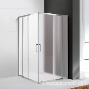 Душевой уголок 1000(980-1005)х1000(980-1005)хh1900мм, квадрат, (стекло текстурное Punto 6мм, фурн.цв.хром),  ZZ Cezares Molveno MOLVENO-A-22-80+20-P-Cr