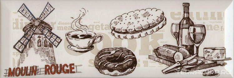 Керамическая плитка Absolut Keramika Monocolor 10x30 Decor Paris 02 10x30 Комбинированный 