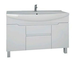 Тумба напольная "Laguna Plus"-120, 2 ящика, 2 дверцы, БЕЗ раковины, цв.белый (Нет в производстве до КОНЦА 2021 г)  XX