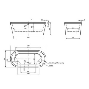 Ванна отдельностоящая 170х80хh60см, с экраном, с щелевым отверст.перелива, без слива-перелива арт.0100-091-06, (акрил цв.белый), NEO ZZ Knief Knief NEO 0100-276 white / white