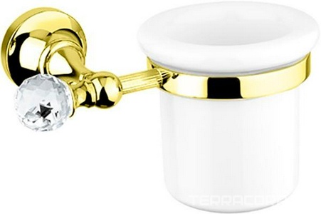 Стакан настенный керамич. (цв.золото, Swarovski),  ZZ Cezares Olimp OLIMP-TUM-03/24-Sw