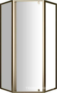 Душевое ограждение AZ-113P 100*100*200 мм, пятиугольное, профиль бронза, прозрачное стекло 6 мм, БЕЗ поддона ZZ Aquael CS AZ-113P