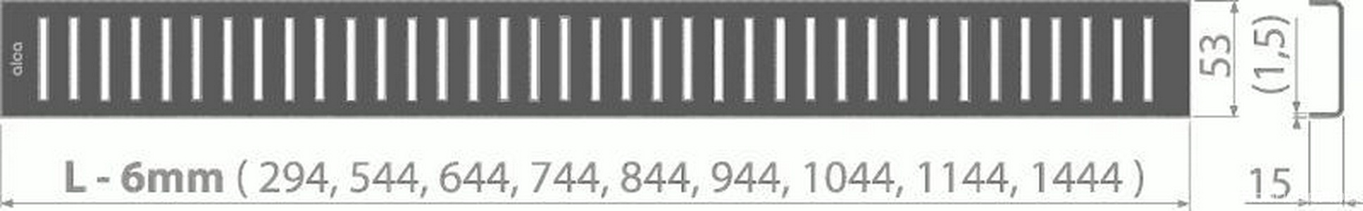 Решетка ""- 650 мм,  для водоотводящего желоба APZ1, цв.черный матовый ZZ AlcaPlast Pure PURE-650BLACK