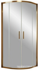 Душевое ограждение ZS, 100*100*1900, профиль бронза, стекло "шиншилла", БЕЗ поддона ZZ