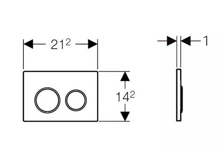 Клавиша смыва, (пластик цв.белый / обод на кнопках хром), 20 Geberit Omega 115.085.KJ.1