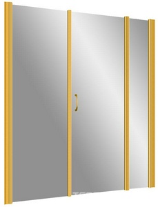 Дверь в нишу , 140x190 см, правая, профиль золото, стекло матовое с узором "Artdeco1" ZZ Vegas Glass EP-2F ЕР-2F 140 09 D1 правая
