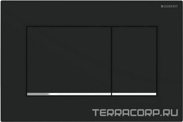 Клавиша двойного смыва, (панель и клавиши цв.черный матовый лак, полоски глянцевый хром) не остаются отпечатки пальцев, Sigma30 ZZ