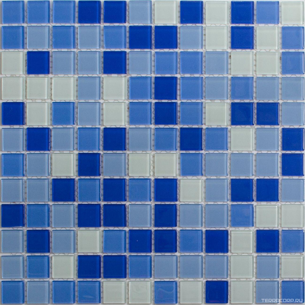 Мозаика Мастера Керамики Glass Мозаика микс Аква (чип 2x2) ZZ30x30 XX Комбинированный, фото 3