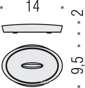 Мыльница настольная металл., (цв.хром),  ZZ Colombo Plus W4940 CR