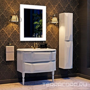 Пенал подвесной "", правый, 300*262*1400 мм, цвет белый ZZ Aima Design Crystal У51085